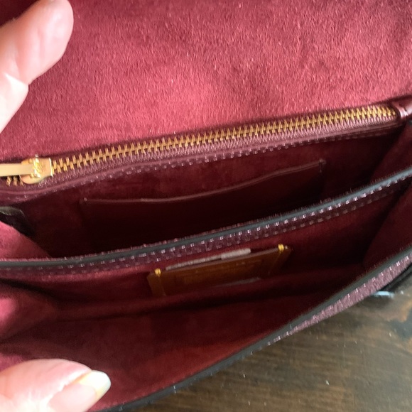 Coach Riley Convertible Bag Waist Belt Black Plum Pebbled Leather Bag - Picture 5 of 16